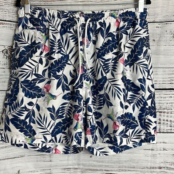 Trunk surf and swim Co mens swim trunk size L drawstring tropical - Picture 1 of 9